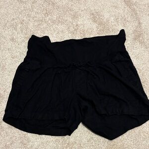 Old Navy Maternity Black Linen Shorts
